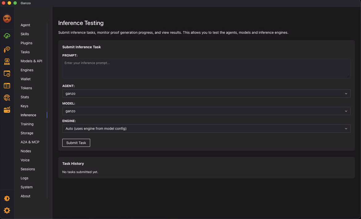 Inference panel screenshot