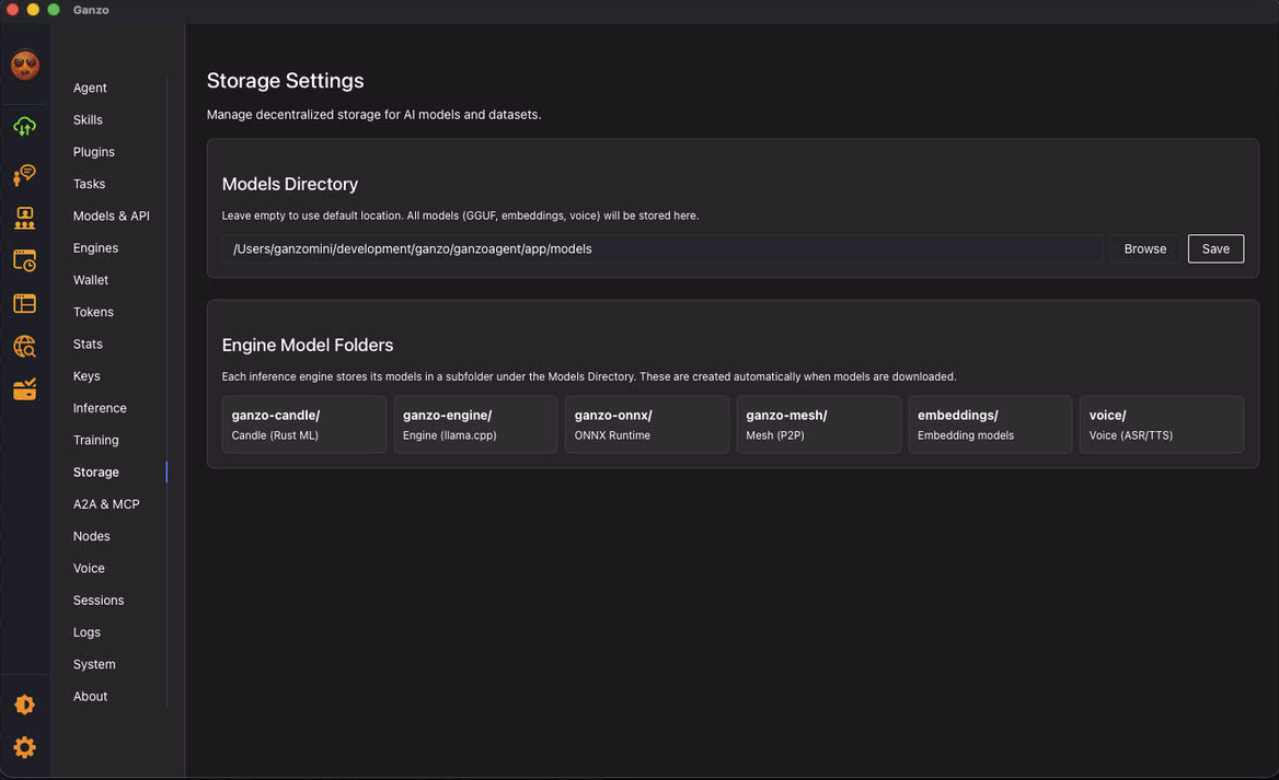 Storage panel screenshot