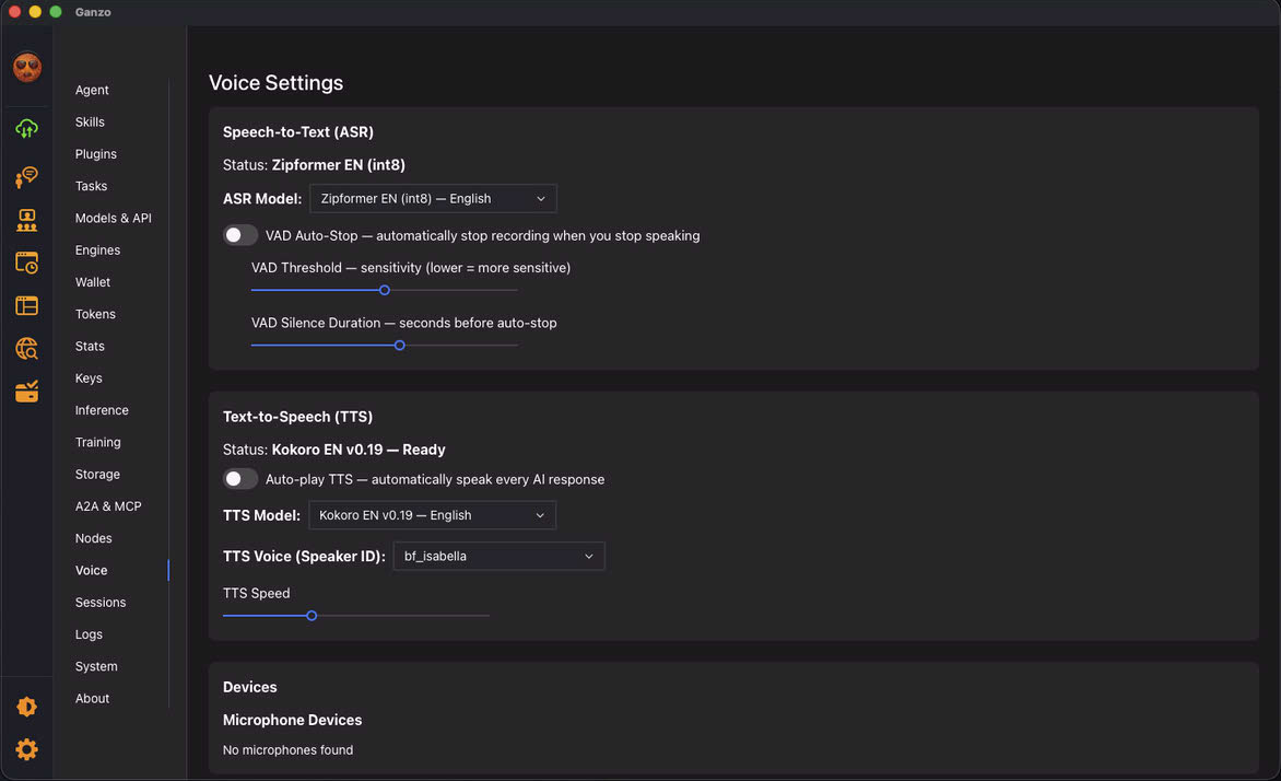 Voice panel screenshot