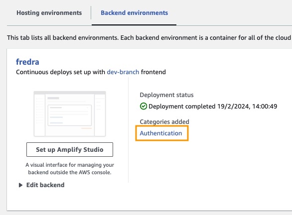 Backend environments