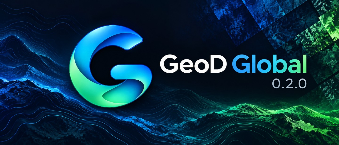 GeoD Global 0.2.0 — editorial brand illustration