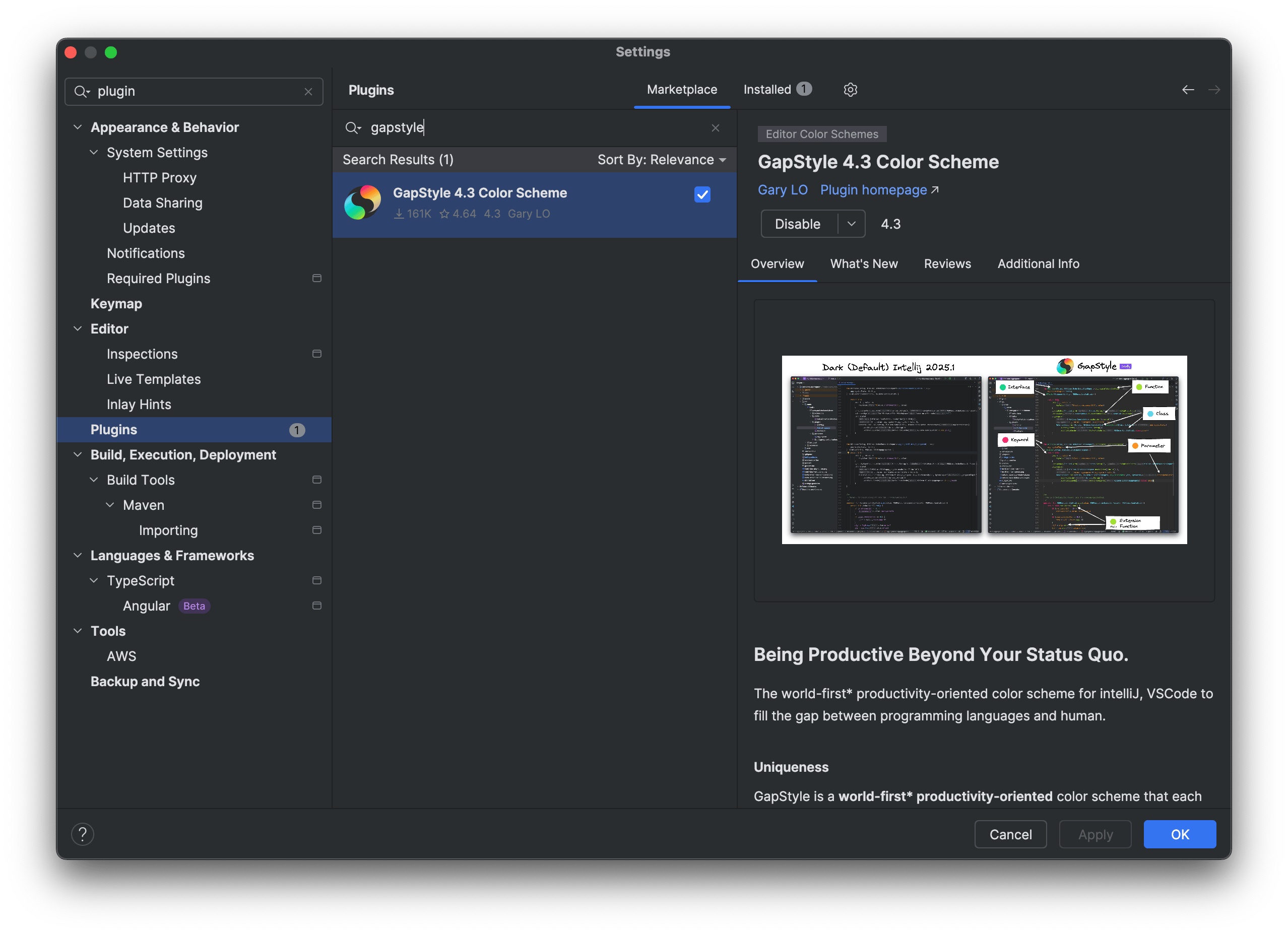 marketplace install