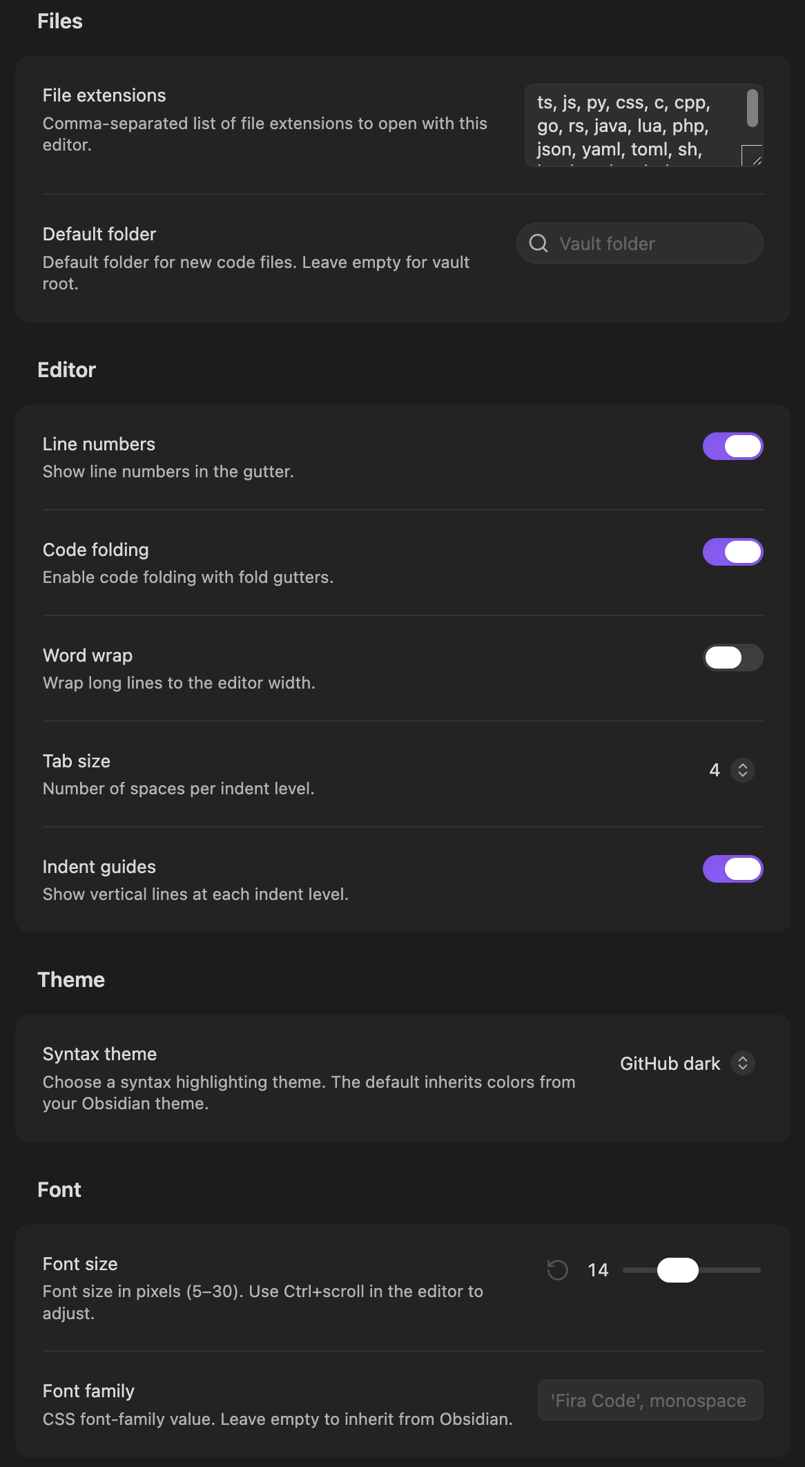 settings UI