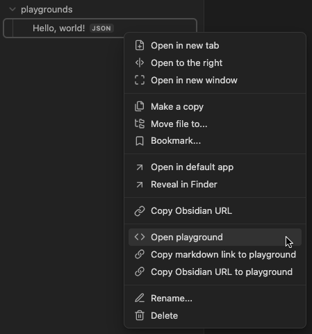 screenshot of file context menu