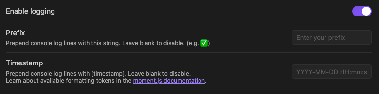 Settings tab screenshot