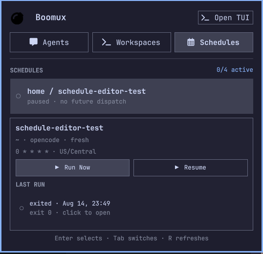 Boomux Schedule management in the Omarchy bar