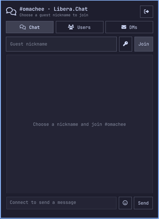 Omarchy IRC guest login