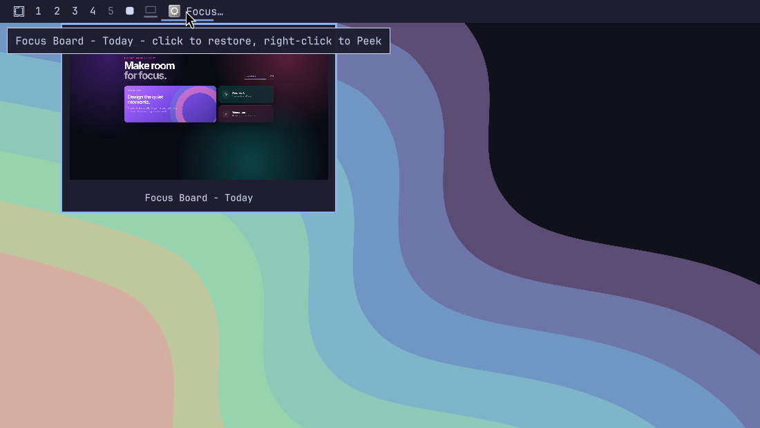 Omarchy Minimize live hover preview