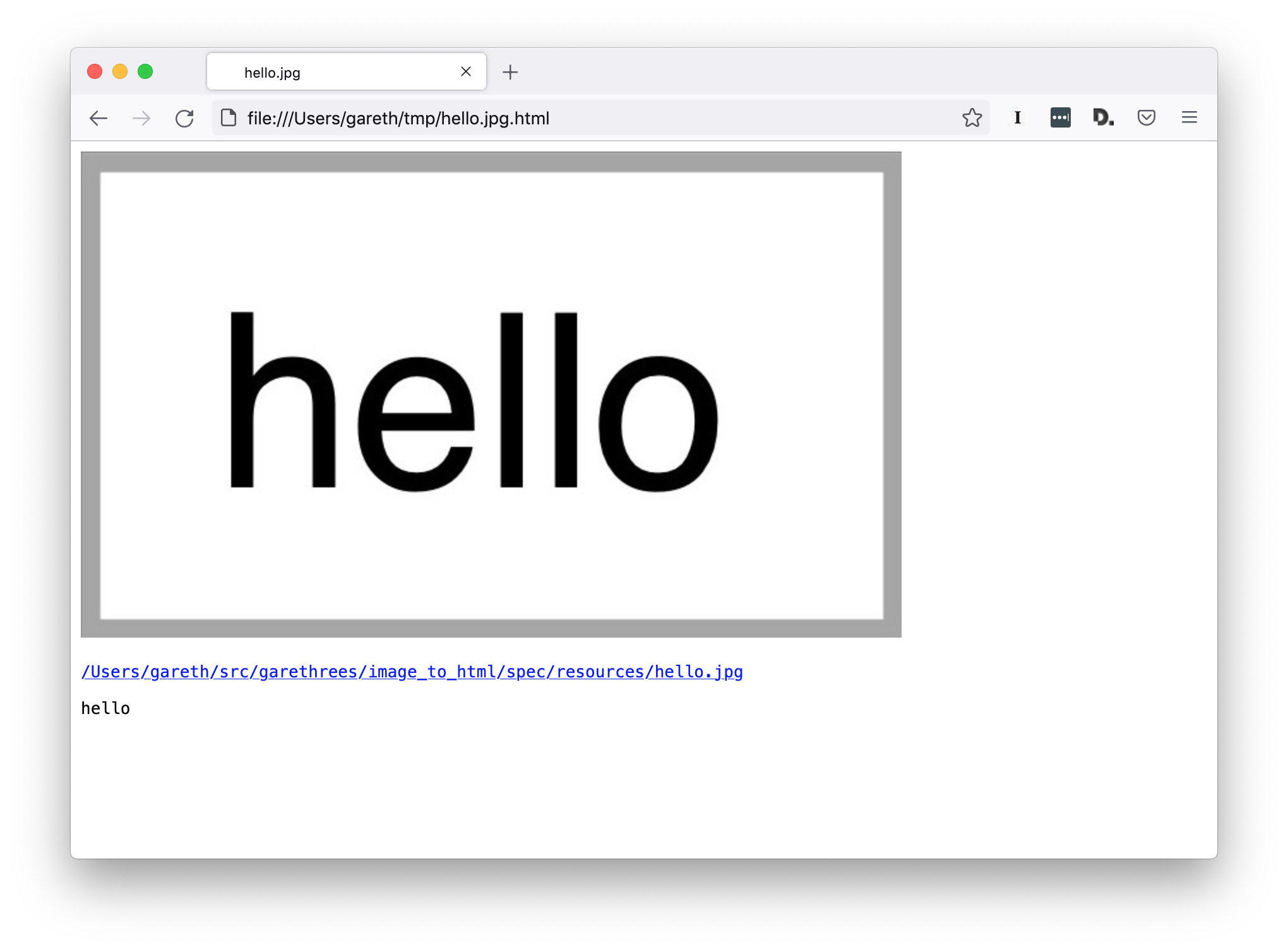 Output of ImageToHTML
