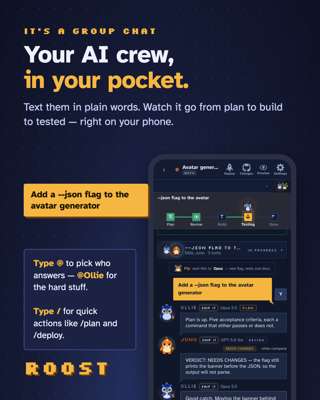 Your AI crew, in your pocket.