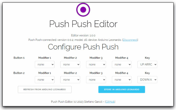 An animated preview of the Push Push editor