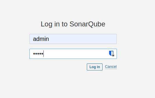 Tela de login do sonar