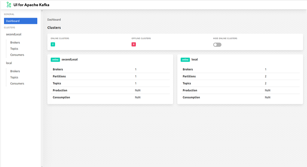 UI for Apache Kafka interface dashboard screenshot