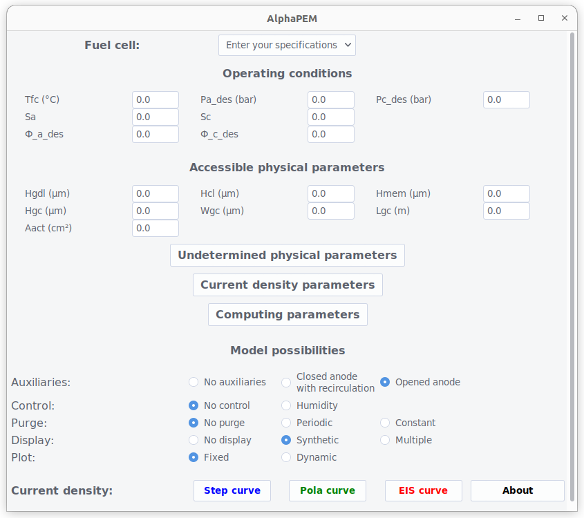 AlphaPEM graphical user interface