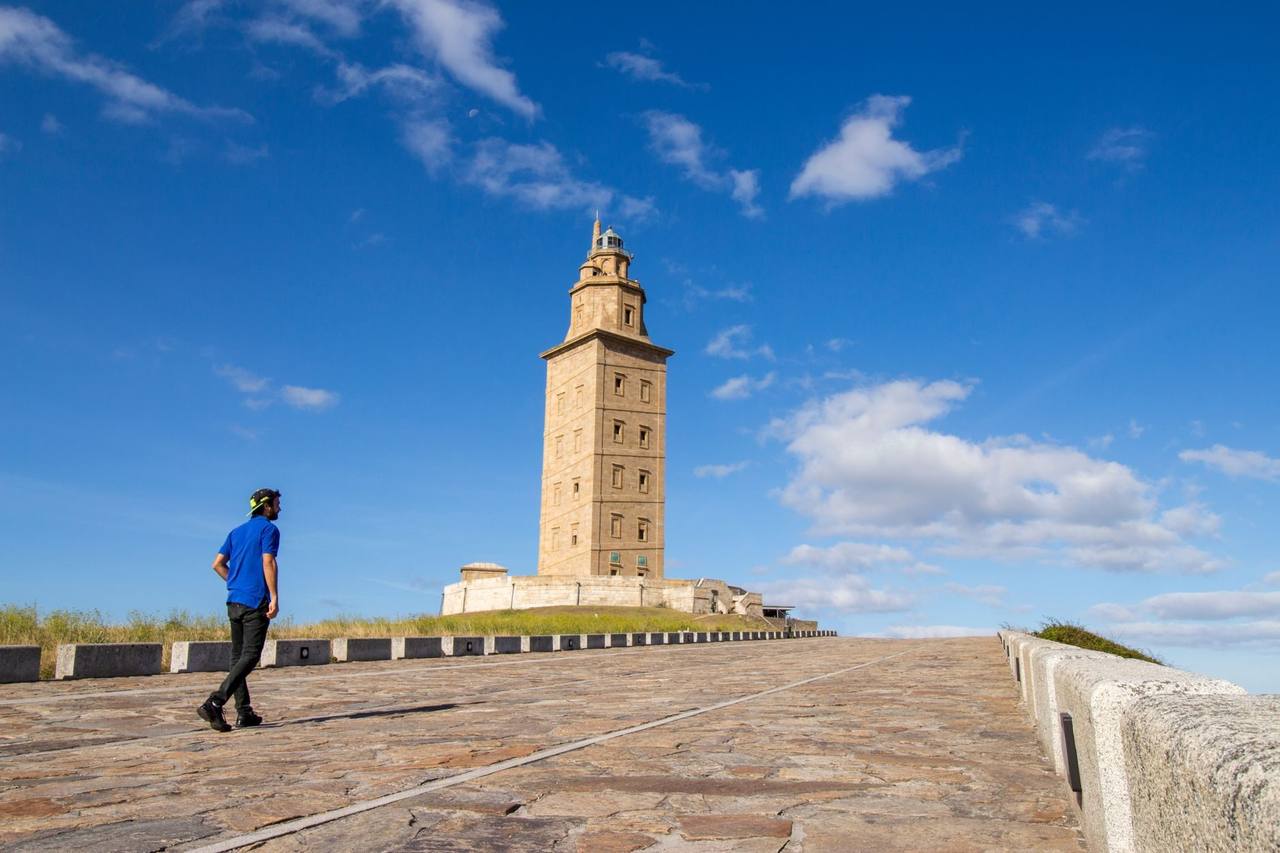 Tower of Hercules, A Coruna, day, blue sky