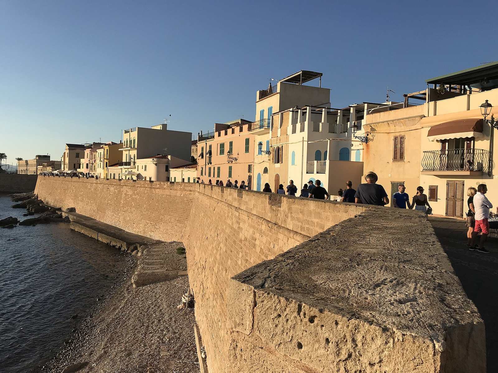 Alghero sea walls and old town, Sardinia