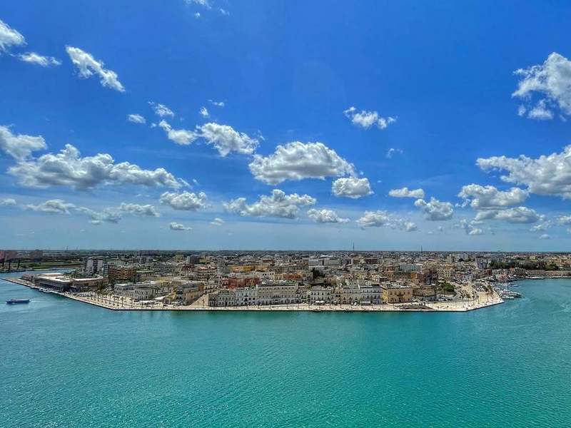 Roman columns and harbour at Brindisi
