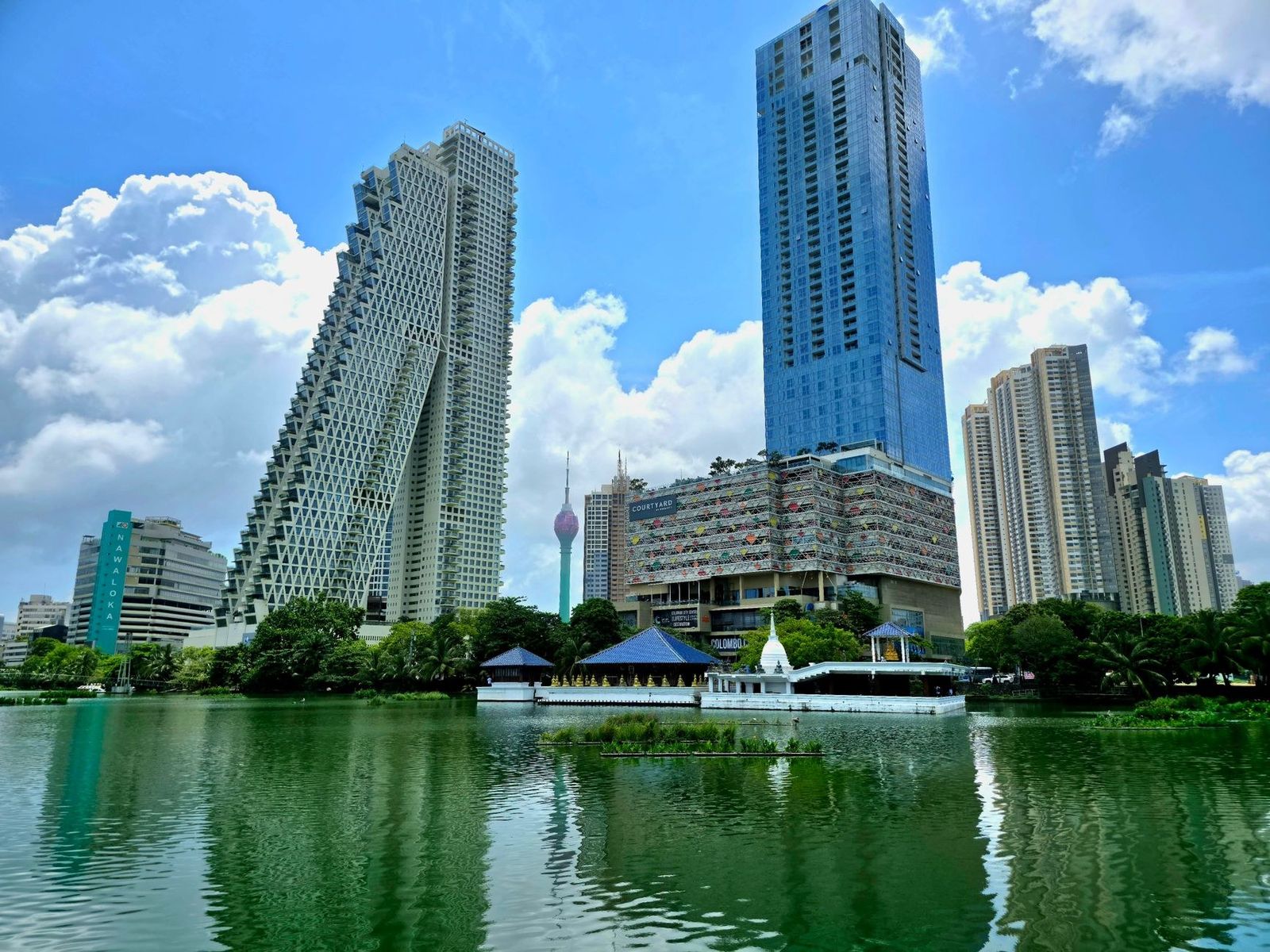 Lotus Tower and Beira Lake Colombo Sri Lanka