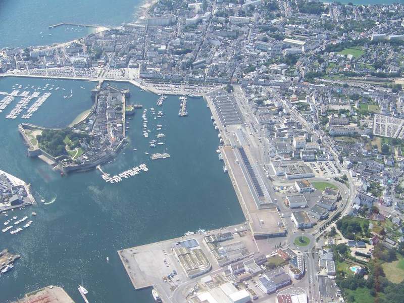 Concarneau Ville Close walled island and fishing harbour in Brittany