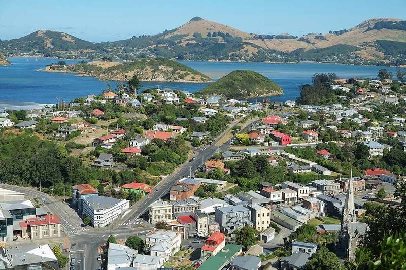 Port Chalmers harbour town on Otago Harbour near Dunedin