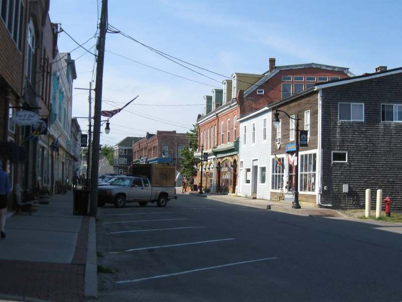 Eastport Maine waterfront and Passamaquoddy Bay shoreline