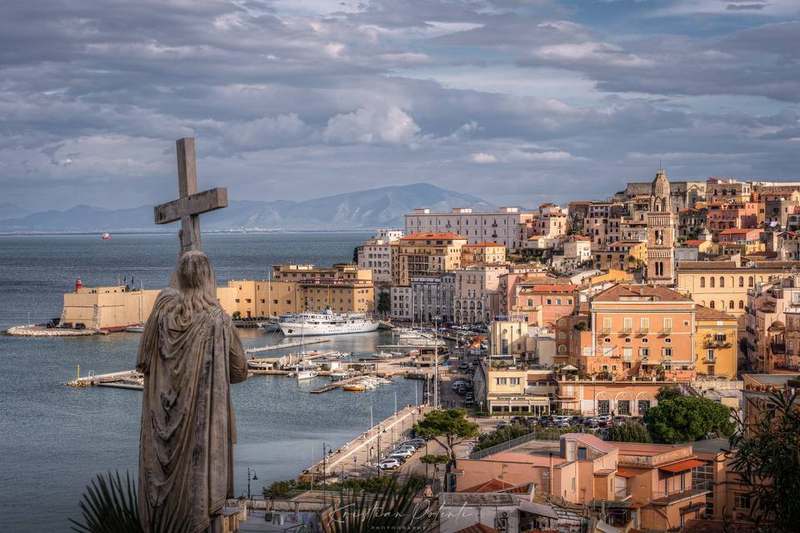Gaeta medieval old town on the promontory Italy