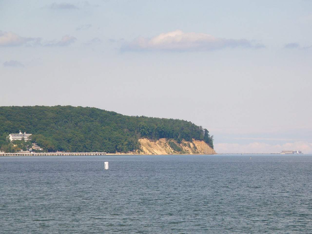 Orlowo cliff and beach Gdynia, day, blue sky