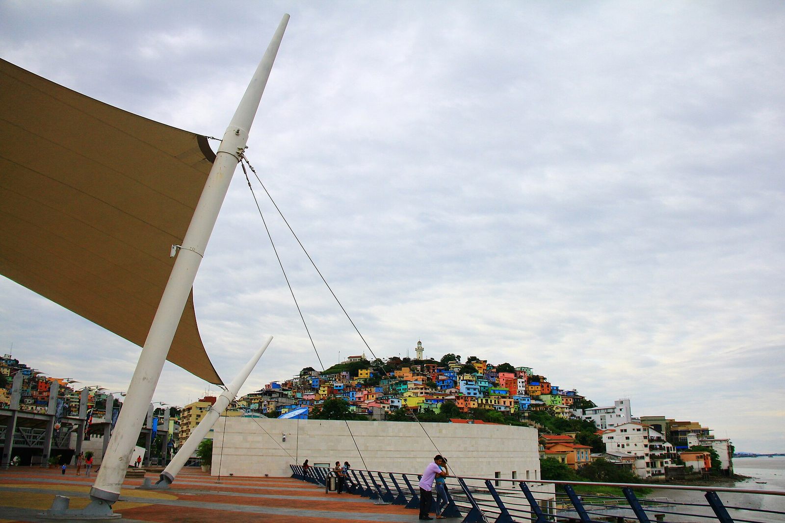 Guayaquil malecón and Guayas River waterfront in Ecuador