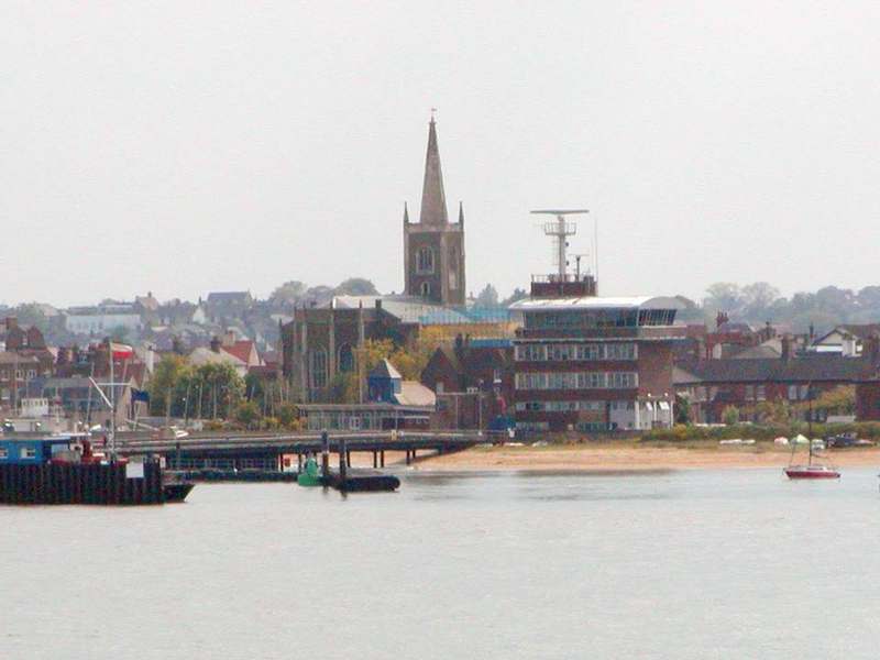 Harwich harbour and Ha’penny Pier on the Essex coast