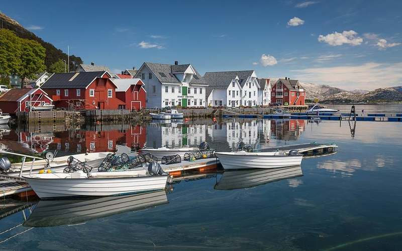 Sula fishing village on Frøya Island Norway