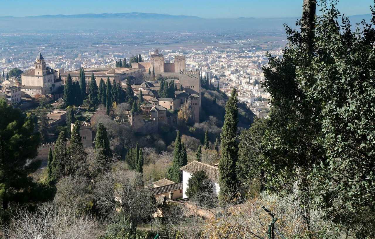 Alhambra, Granada, day, blue sky