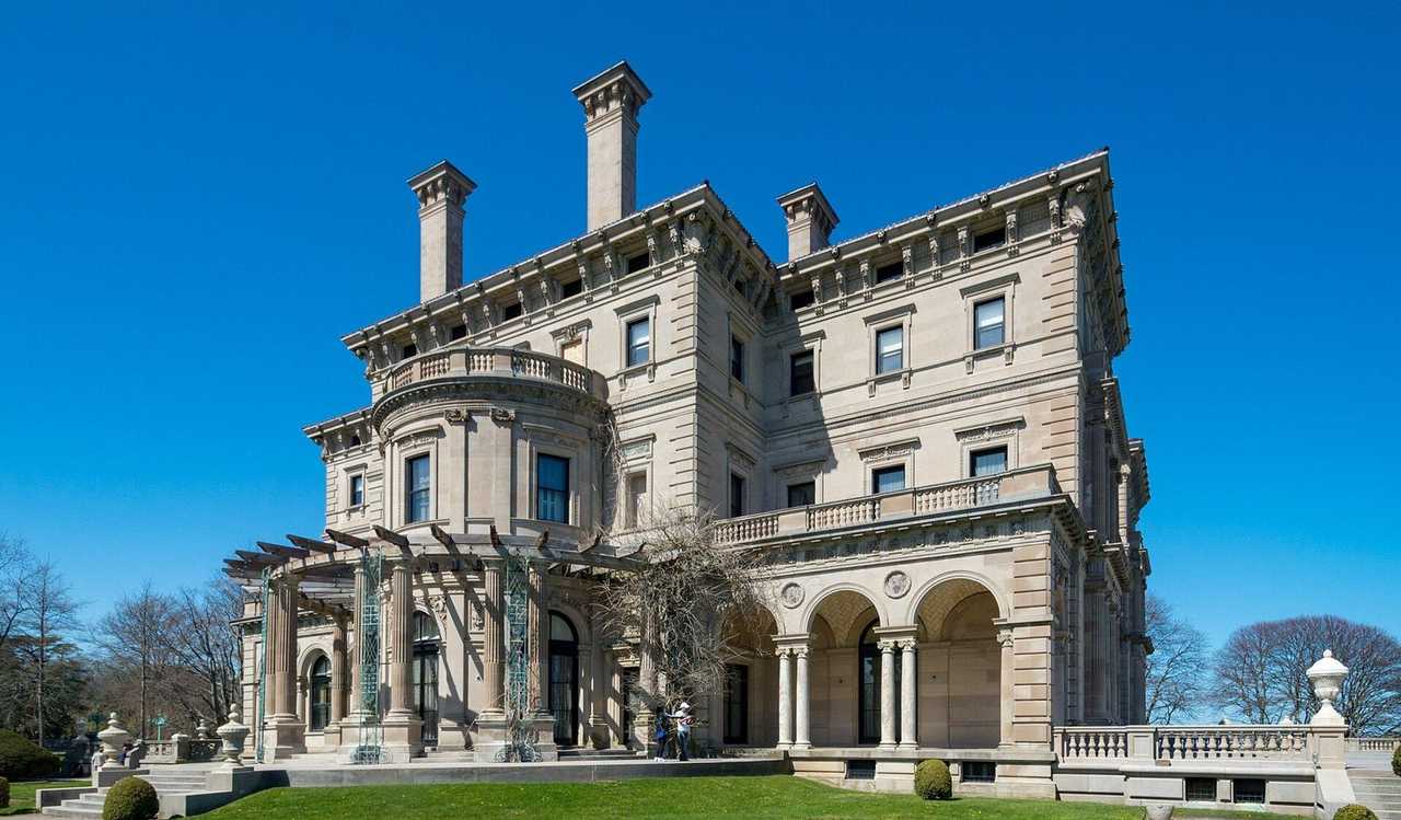 The Breakers mansion, Newport, day, blue sky