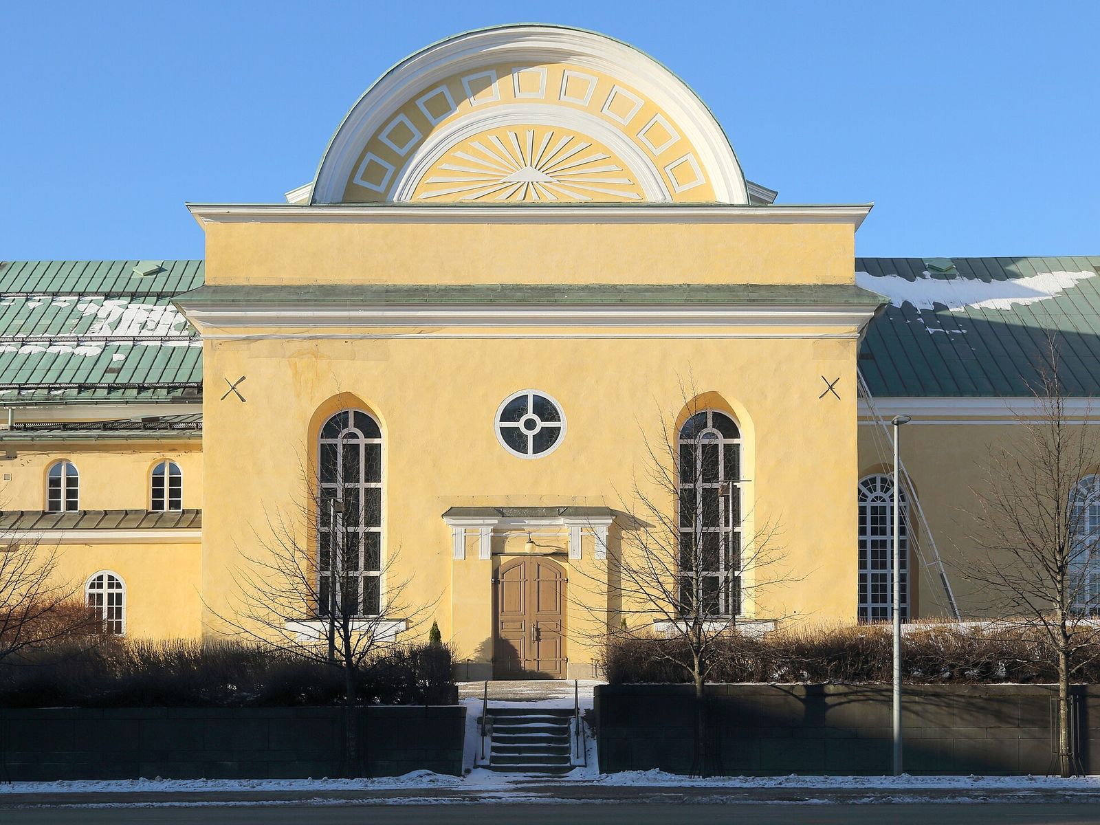 Oulu market square and cathedral Finland