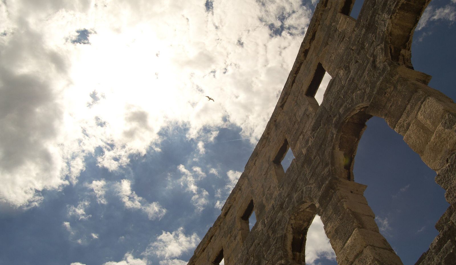 Pula’s Roman amphitheatre near the harbour in Istria