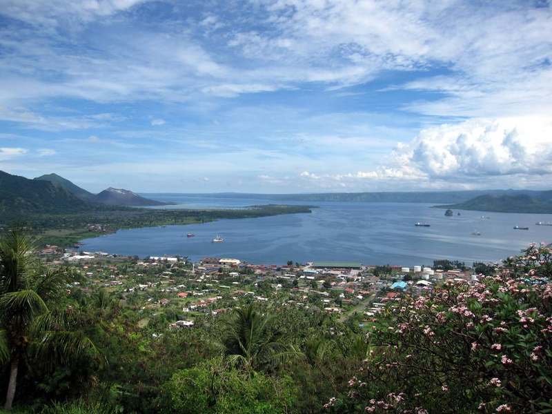 Simpson Harbour caldera and volcano slopes near Rabaul