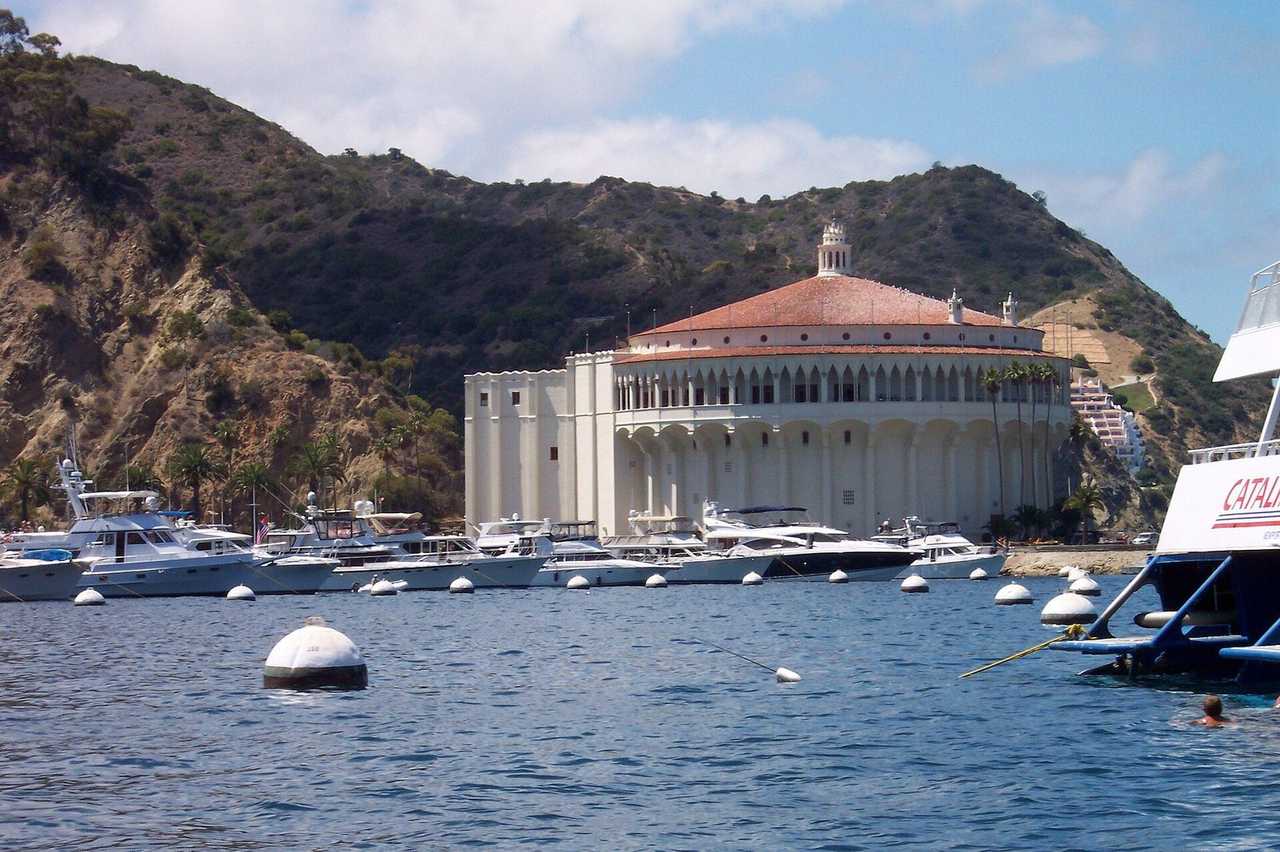 Catalina Casino, Avalon Harbor, day, blue sky