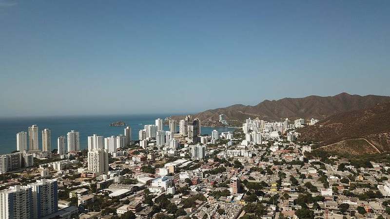 Santa Marta bay and Sierra Nevada Colombia