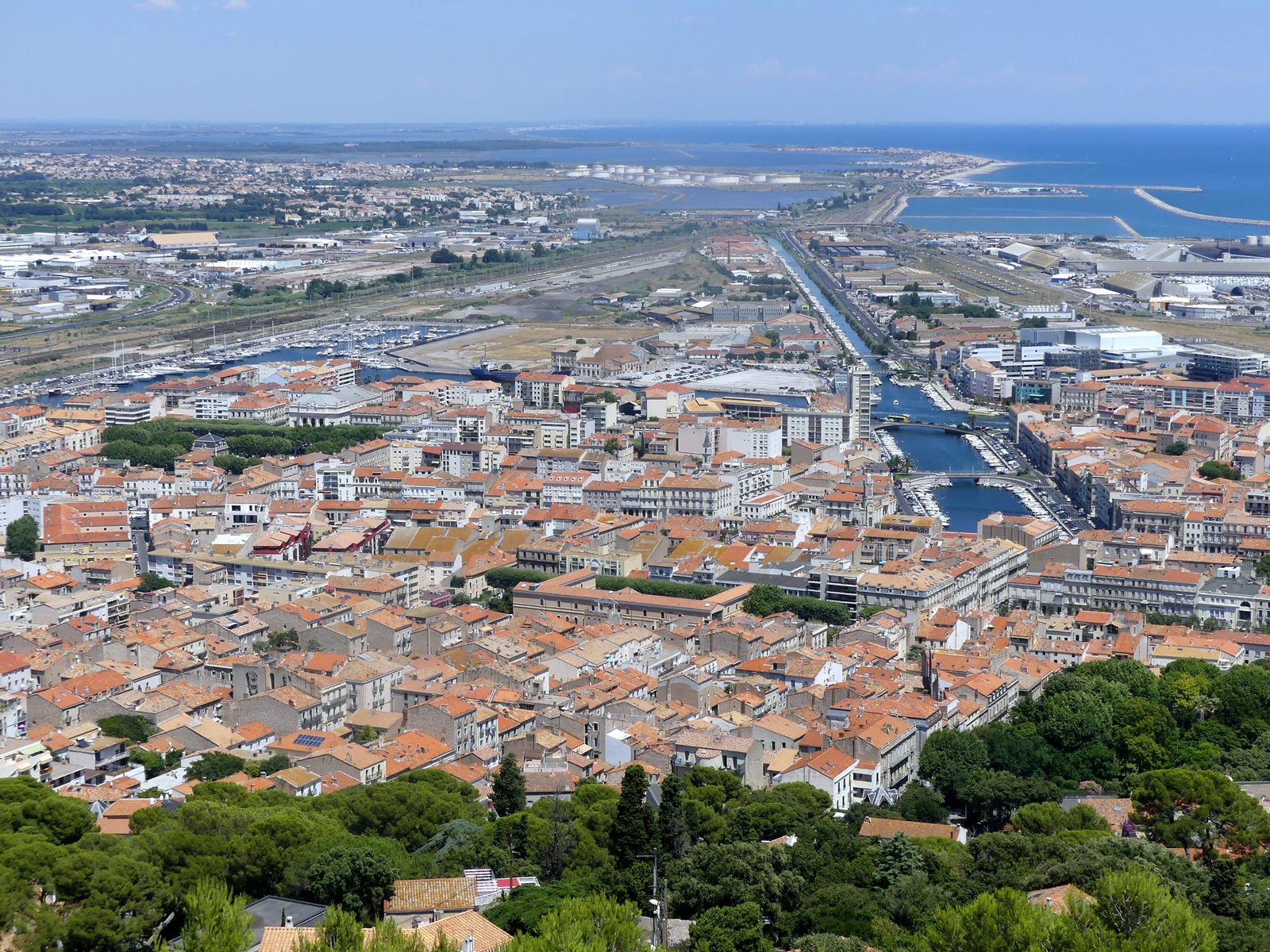 Sète canals and Mont Saint-Clair France