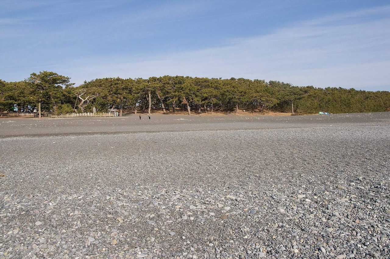 Miho no Matsubara pine grove and pebble beach, Shimizu/Shizuoka, day, blue sky