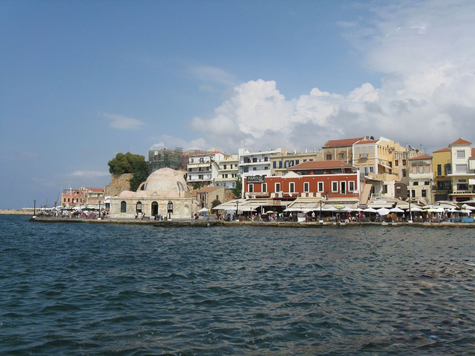 Chania Venetian harbour lighthouse Crete