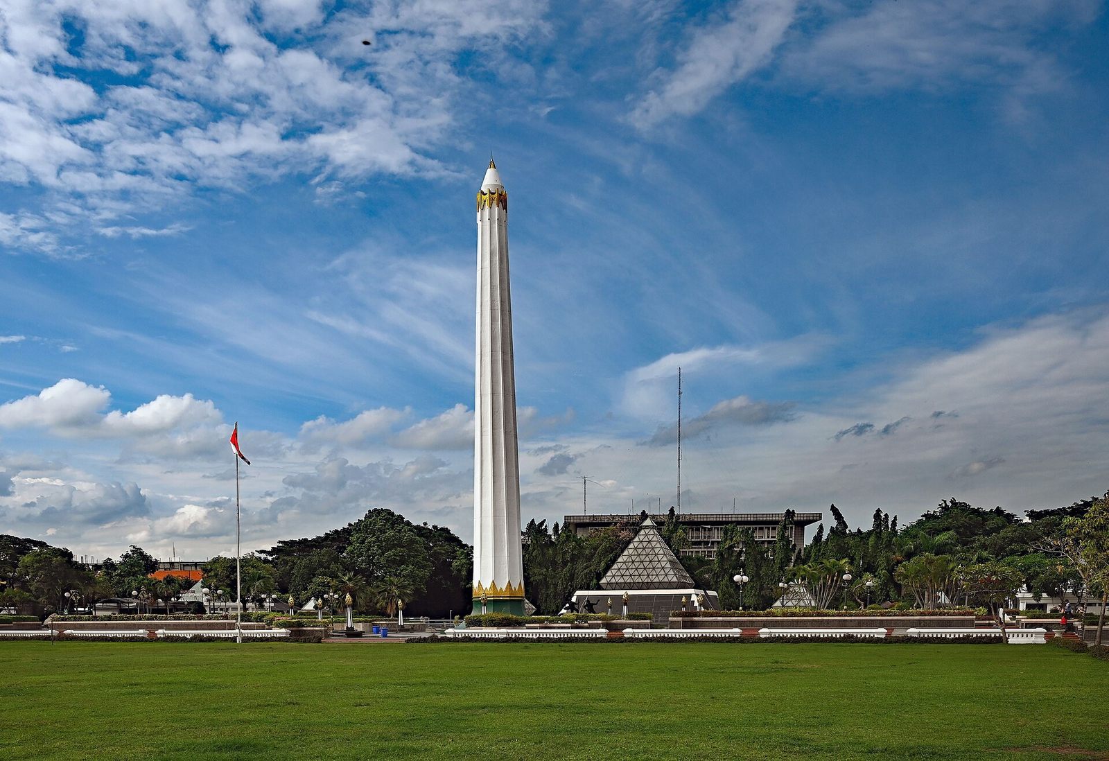 Surabaya harbour city and Madura Strait waterfront on East Java Indonesia