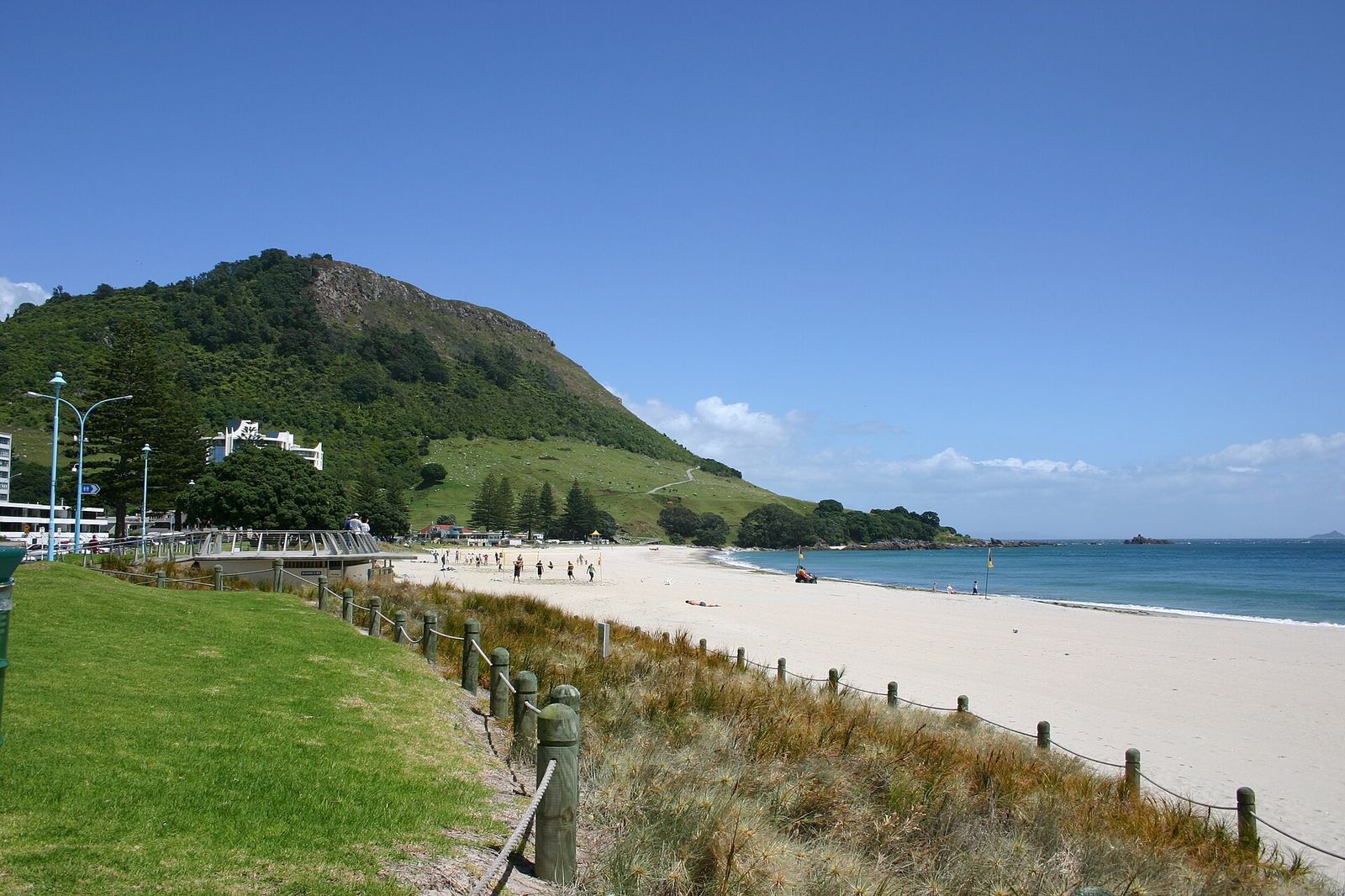 Tauranga harbour and Mount Maunganui cone on New Zealand’s Bay of Plenty