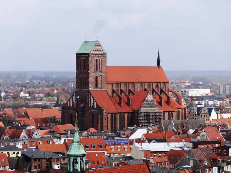 Wismar Markt and Wasserkunst UNESCO old town Germany