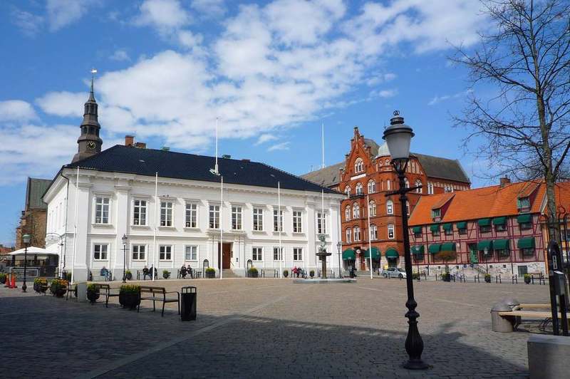Ystad half-timbered streets and St Mary’s Church Sweden