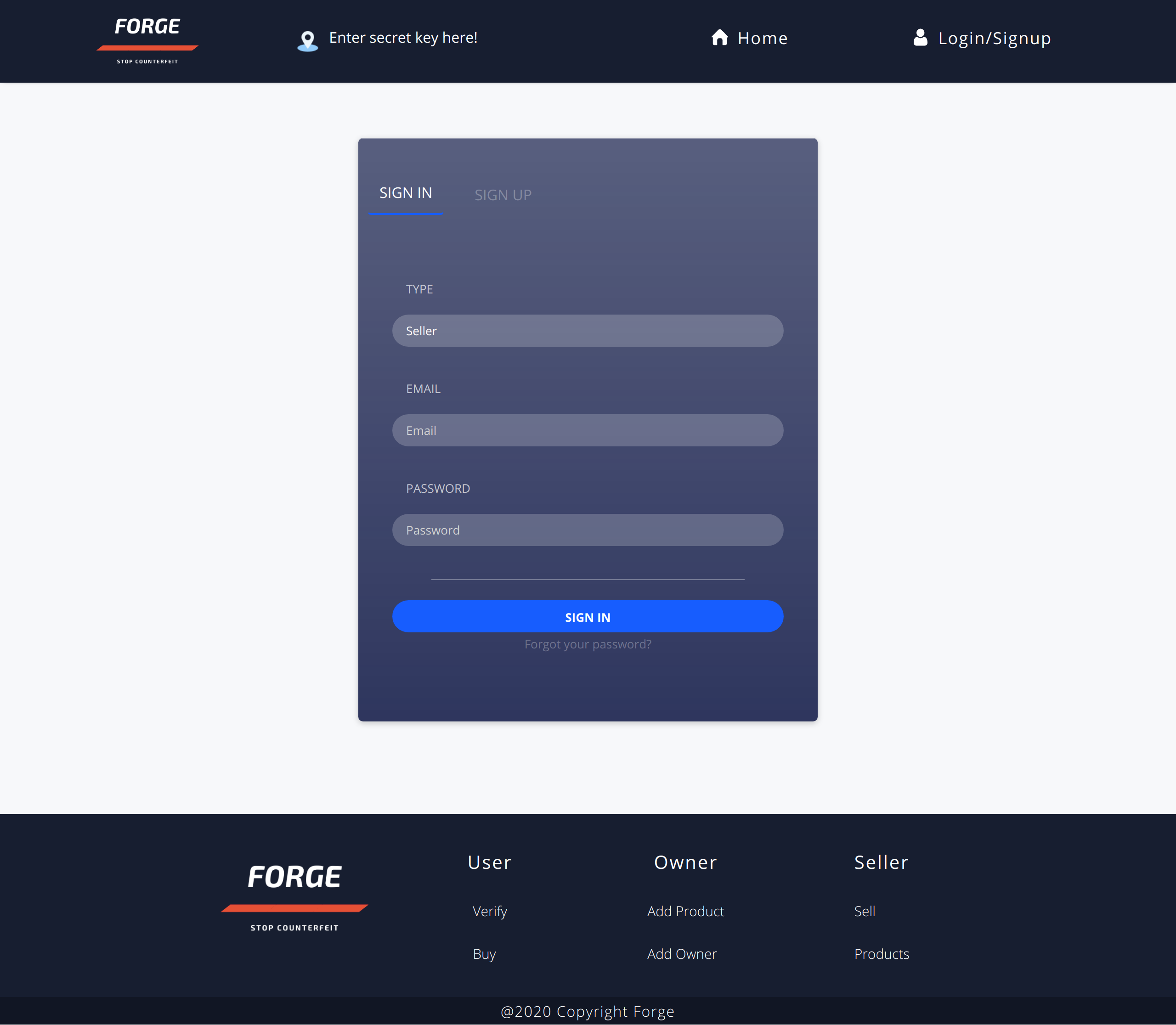 Login/Signin Form