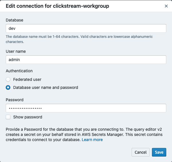 redshift-connect-with-password