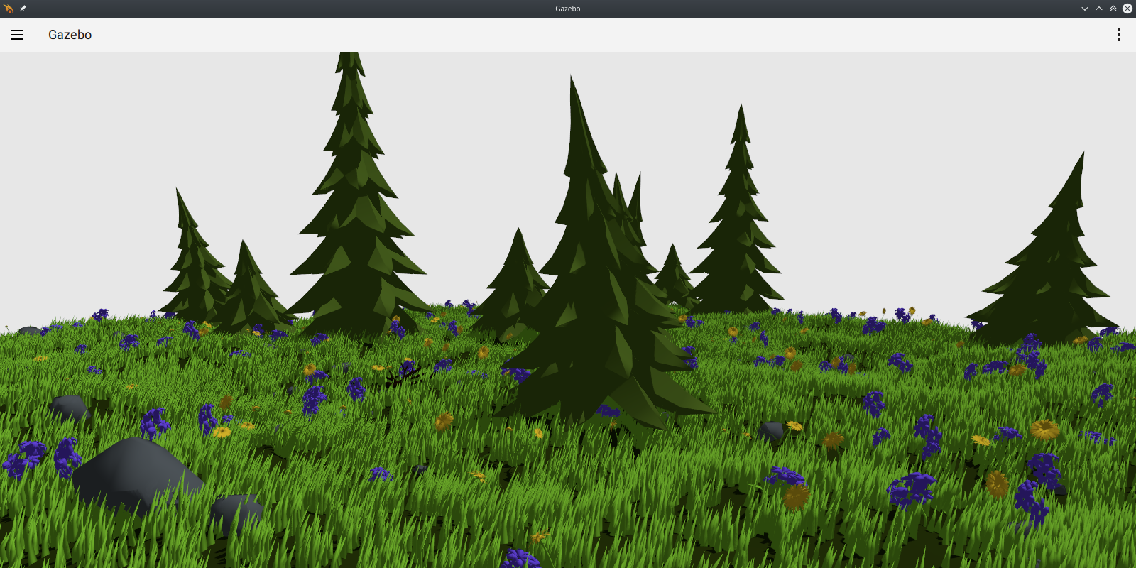 Example of the generated woodland SDF models in Gazebo
