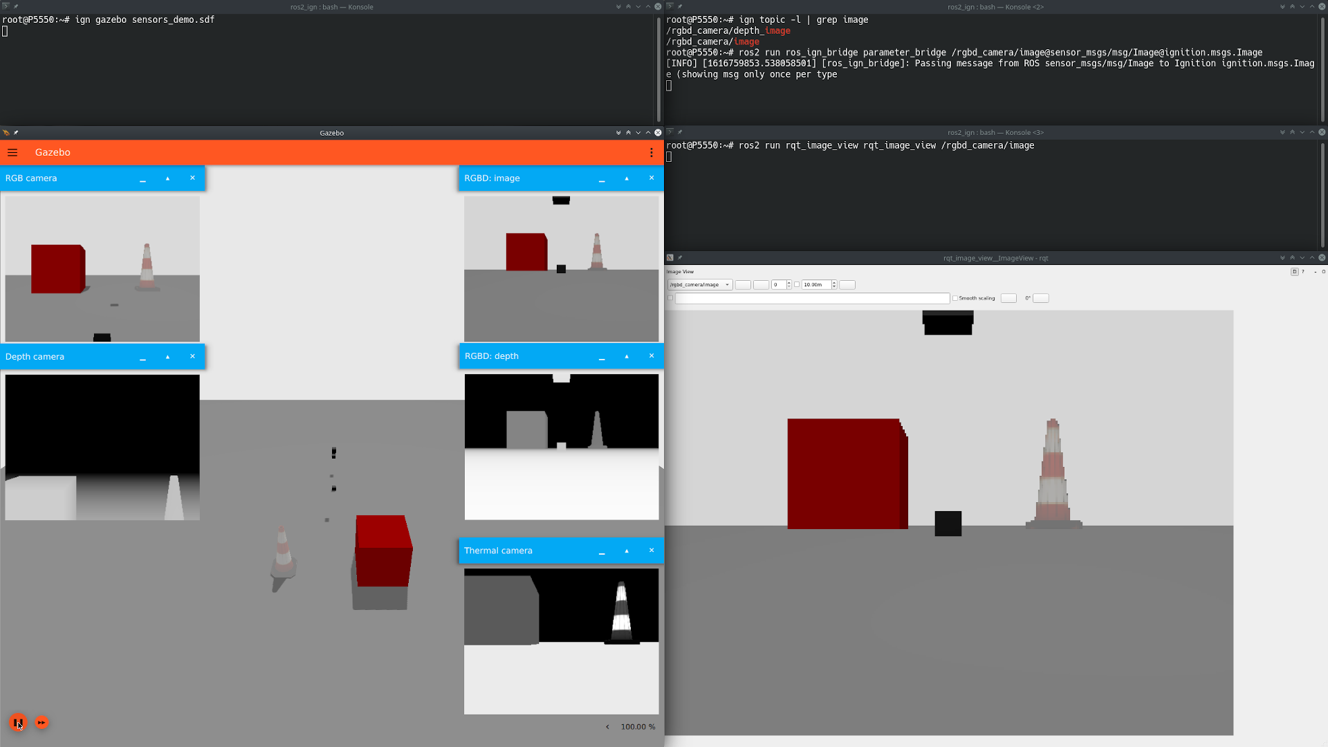 Gazebo Transport images and ROS rqt