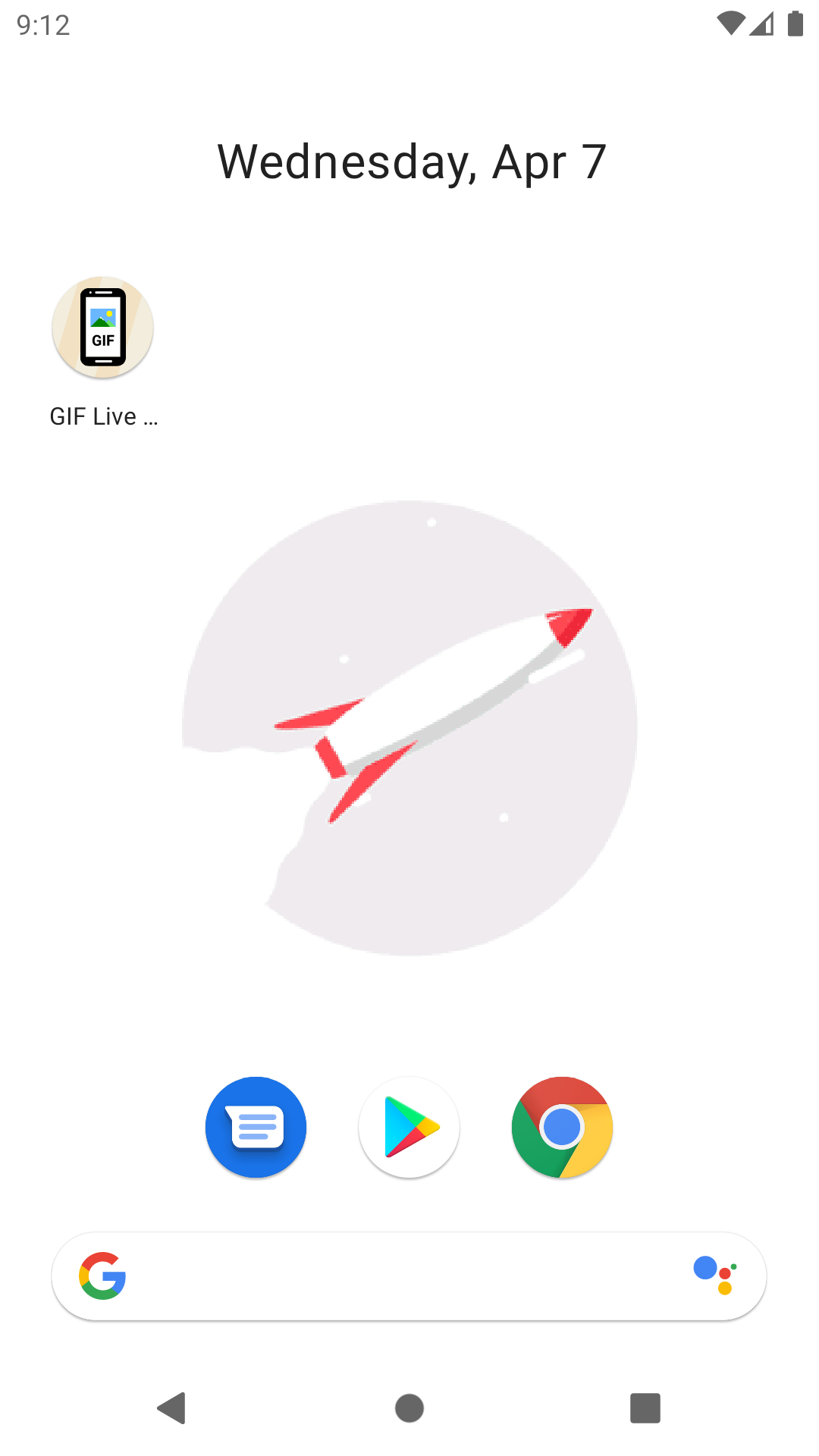 a flying rocket on your homescreen