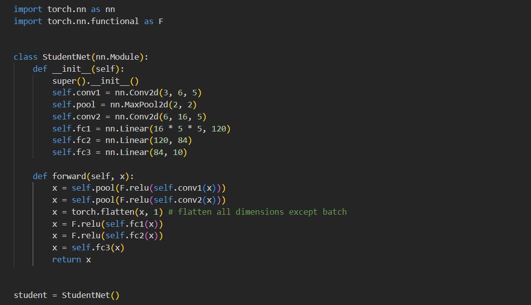Student model architecture